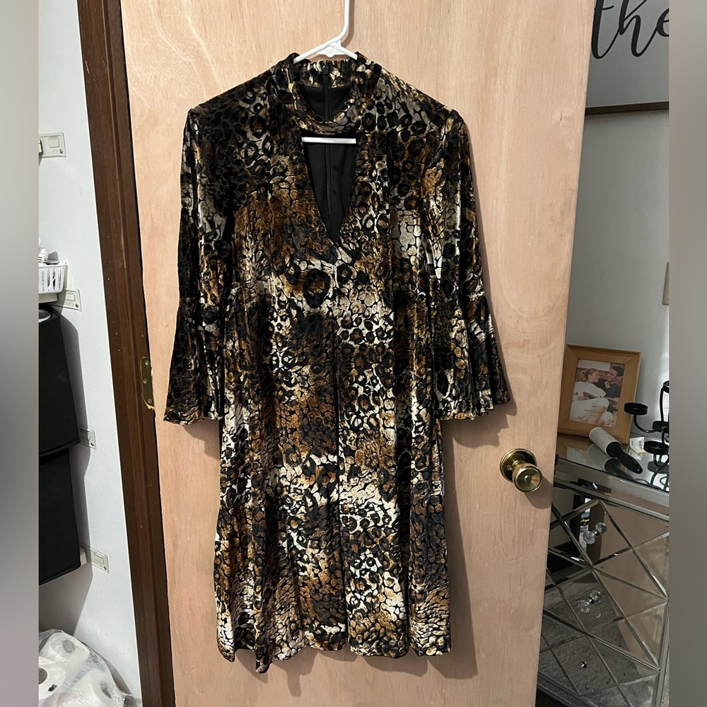 Velvet Cheetah Print Dress